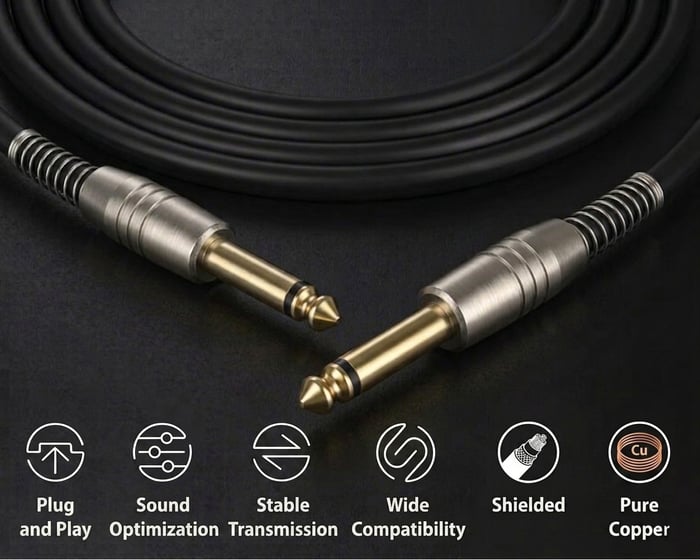 High Quality 6.5mm to 6.5mm Mono Jack Cable - 3.0m image
