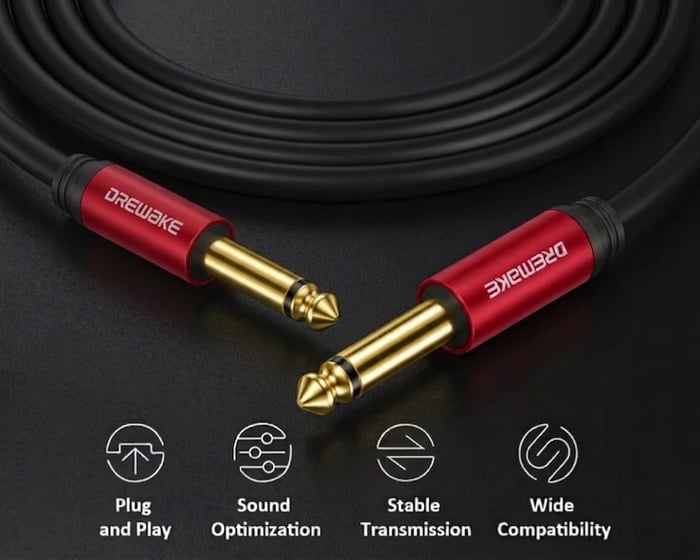 6.5mm to 6.5mm Mono Jack Cable - 3.0m image