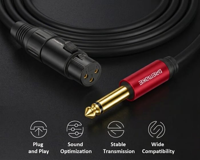 XLR-Female to 6.5mm Mono Jack-Male Cable/Lead - 3.0m image