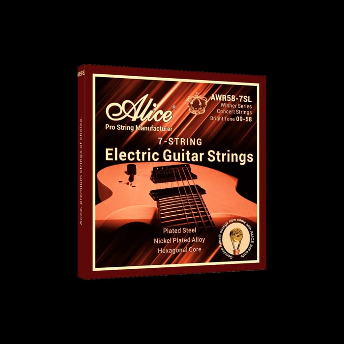 AWR58-7SL 09-58 Super Light 7-String Nickel Plated Alloy Electric Guitar Strings image