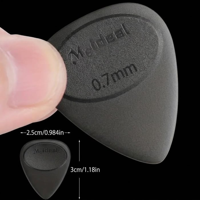 0.7mm Anti-Slip Black Guitar Picks (Pack of 5) image