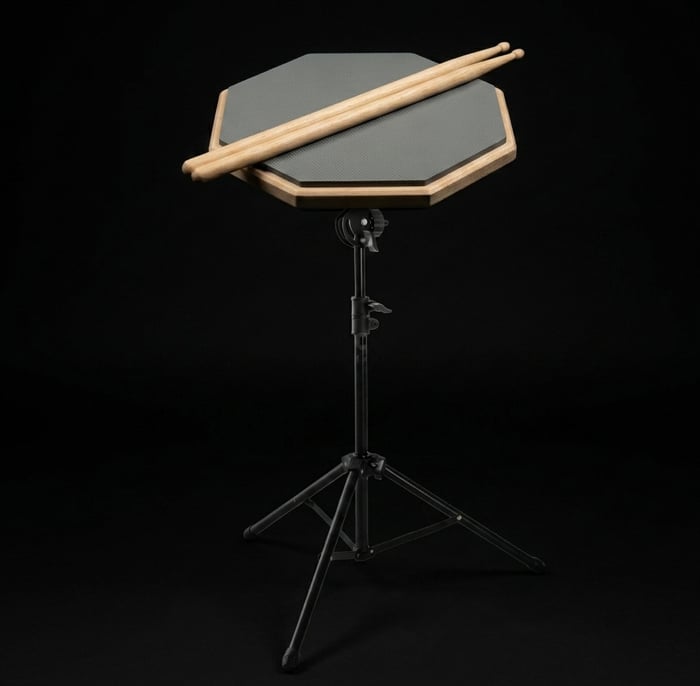 Practice-Pad with Stand + Drum-Sticks image